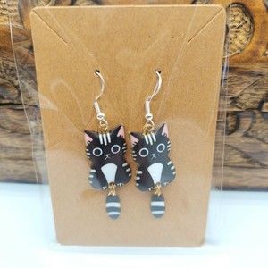 Cute Black Cat Earrings Anime Kitty